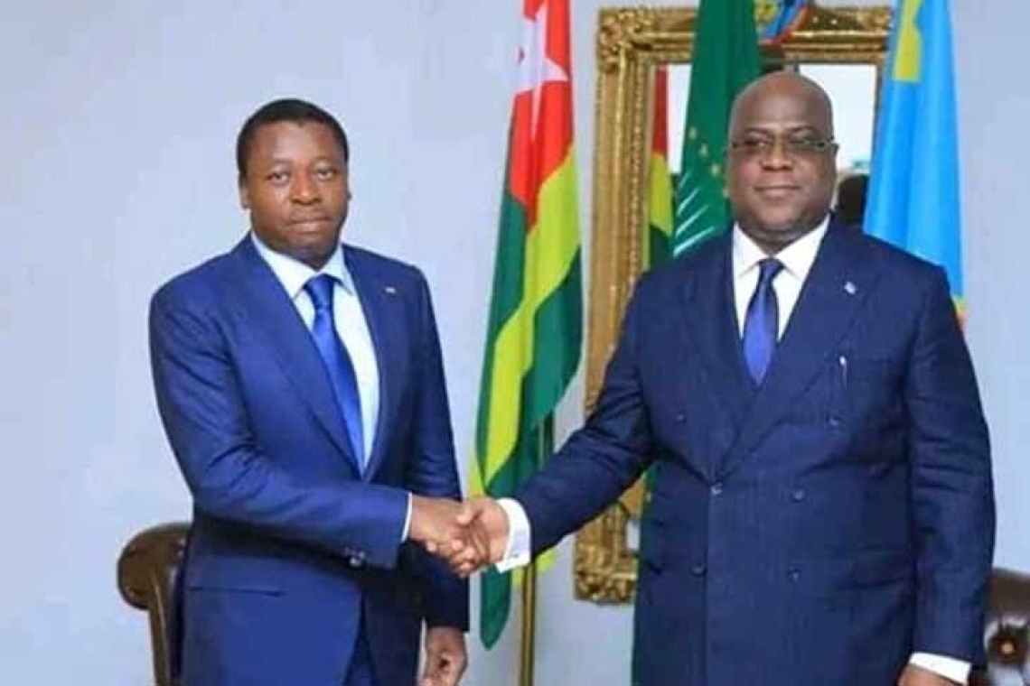 Félix Tshisekedi et Faure Gnassingbé échangent sur le renforcement de la coopération entre la RDC et le Togo 